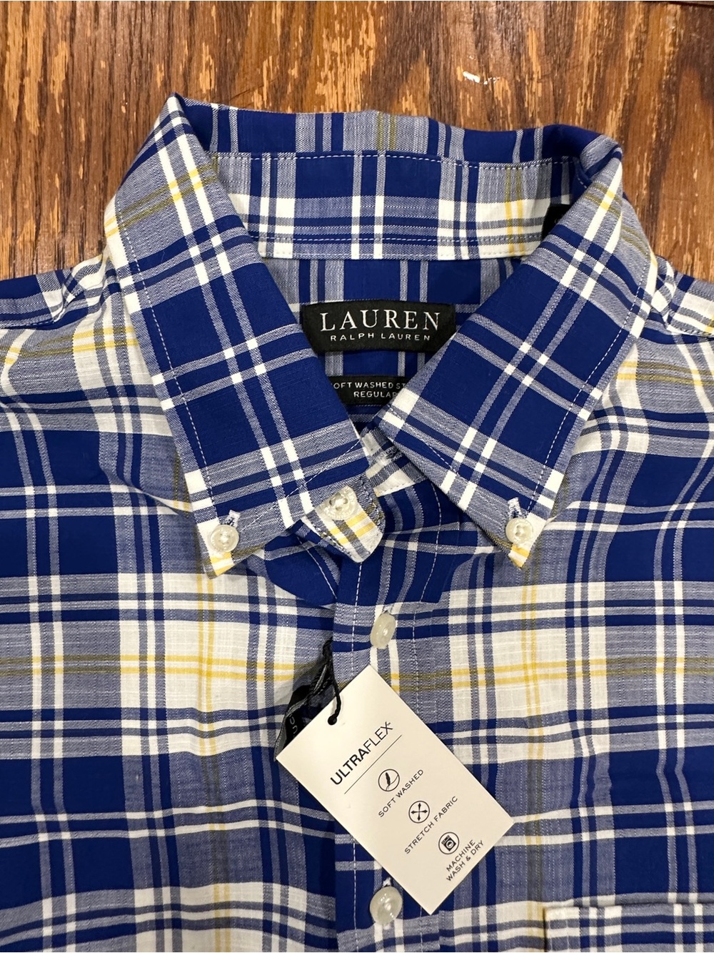 Lauren Ralph Lauren Royal Blue Plaid Button-Down Shirt